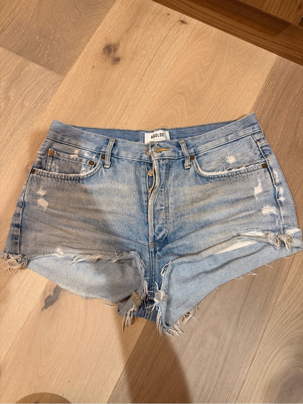Agolde Parker Vintage Cut OFF Denim Shorts - 28